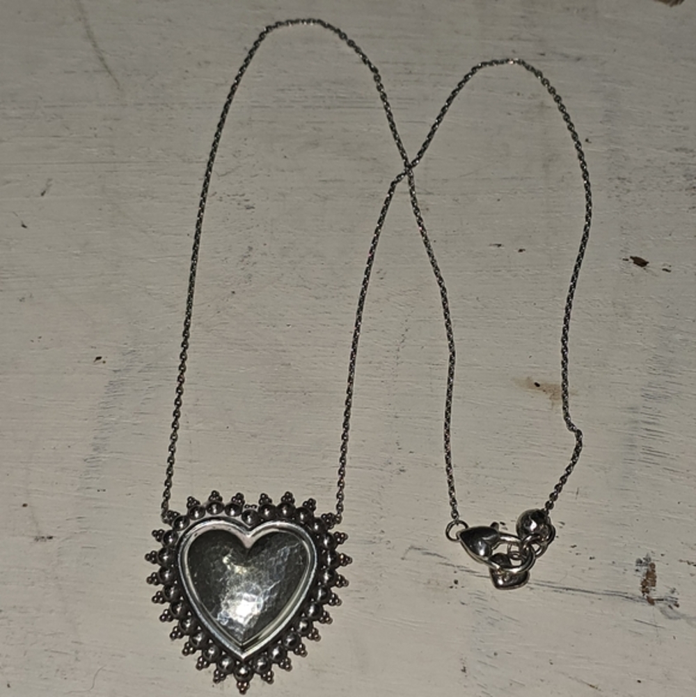 Brighton Telluride Heart Silver Plated Boho Western Pendant Necklace - Picture 10 of 11